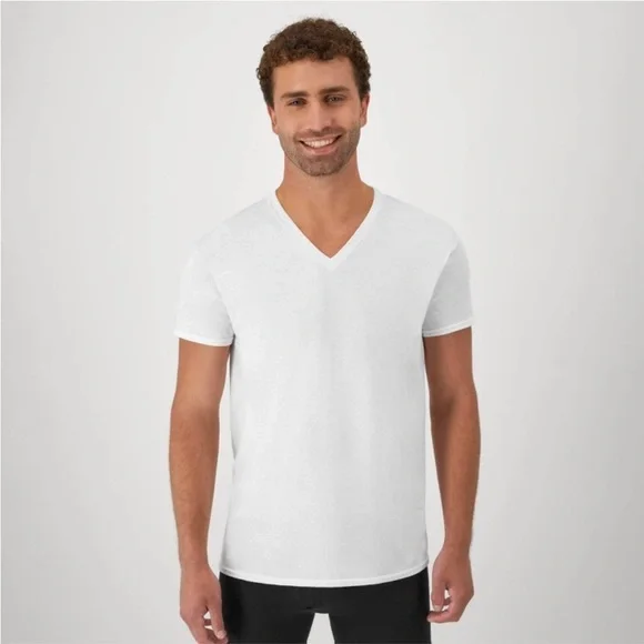Hanes Tagless V-Necks Super Value Pack - Classic White - Picture 3 of 8